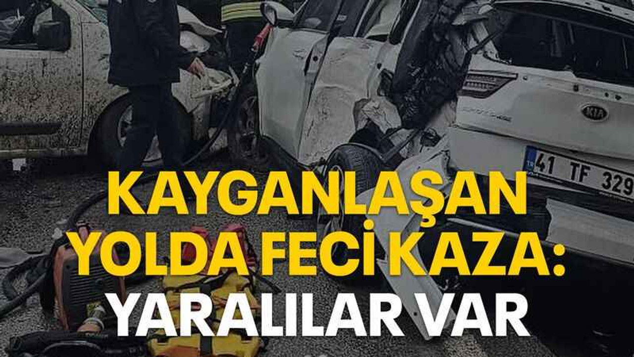 Kayganlaşan yolda feci kaza: Yaralılar var